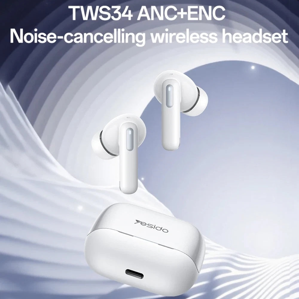 Handsfree Bluetooth Yesido TWS34, TWS, ANC, Бял