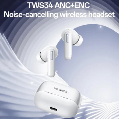 Handsfree Bluetooth Yesido TWS34, TWS, ANC, Бял