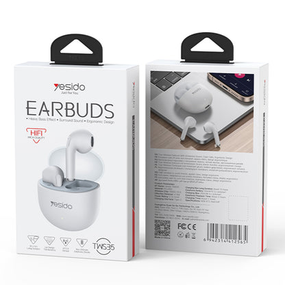 Handsfree Bluetooth Yesido TWS35, TWS, Бял
