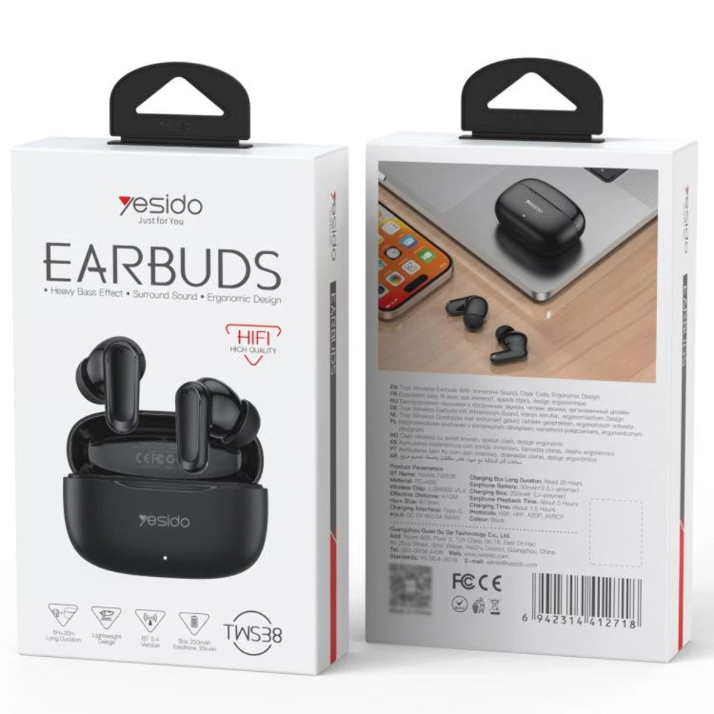 Handsfree Bluetooth Yesido TWS38, TWS, Бял