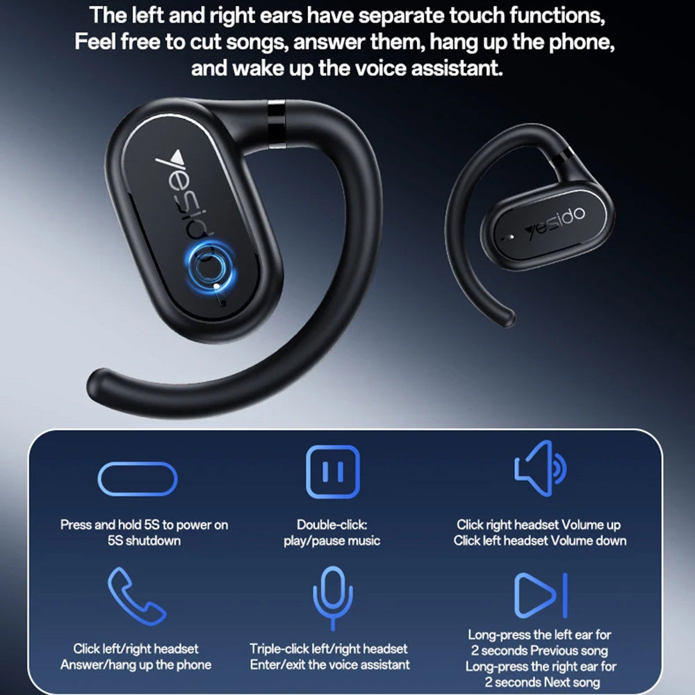 Handsfree Bluetooth Yesido YSP25, TWS, Черен