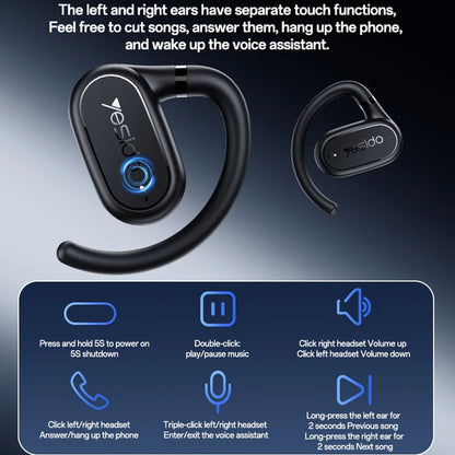 Handsfree Bluetooth Yesido YSP25, TWS, Черен