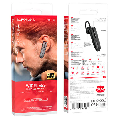 Bluetooth слушалки със свободни ръце BC36 Lucky, A2DP, черни