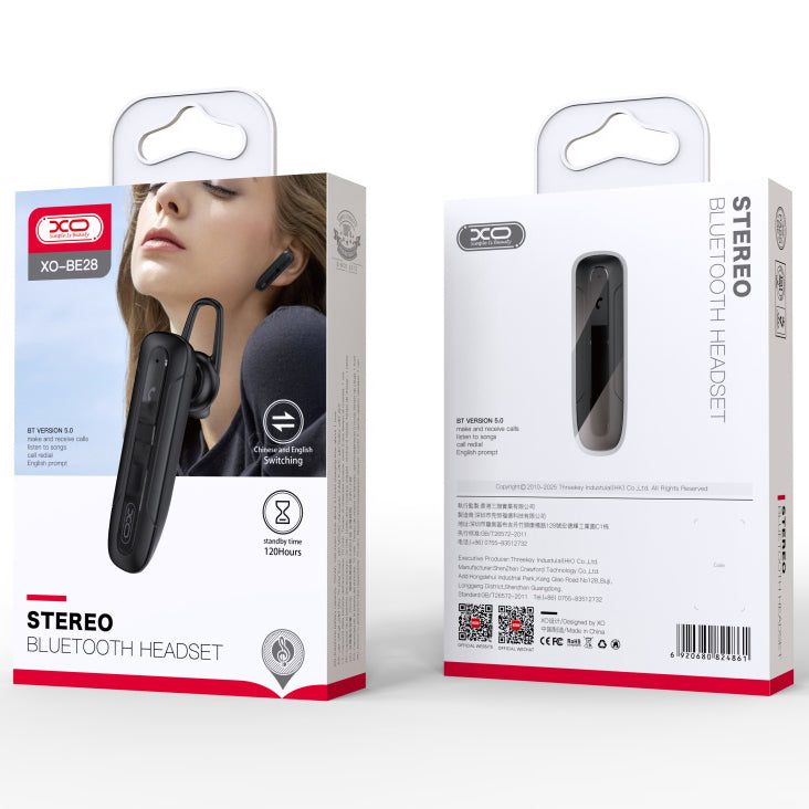 Хендсфри Bluetooth Bluetooth XO Design BE28, A2DP, черен
