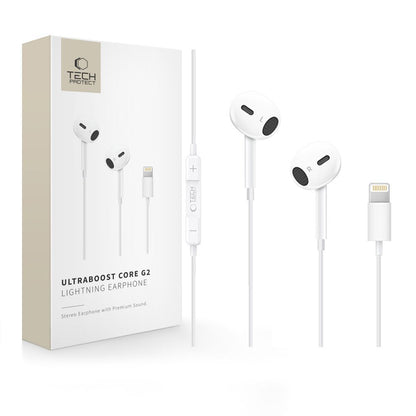 Handsfree Lightning Tech-Protect Ultraboost Core G2, Бял 