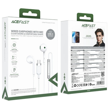 Handsfree USB-C Acefast L7, Бял