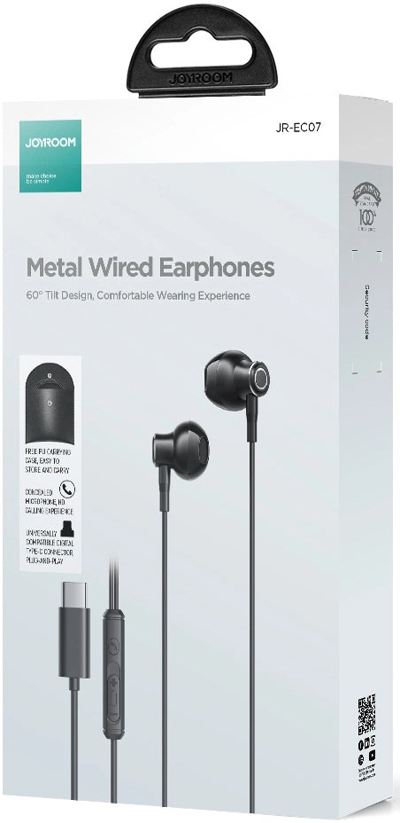 Handsfree USB-C Joyroom JR-EC07, Черен