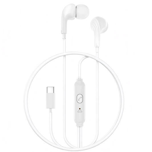 Слушалки с микрофон USB-C XO Design EP82, бели