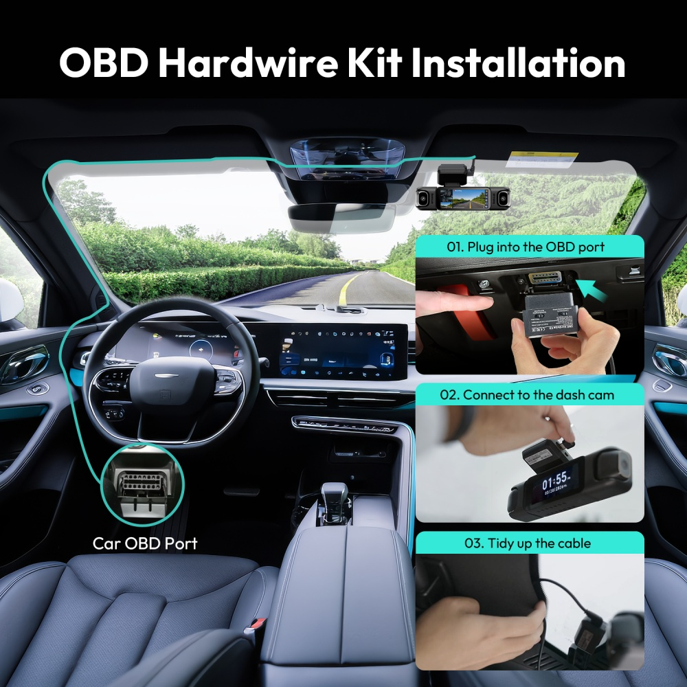 OBD кабел за директно свързване Botslab за камера HK40 Plus / HK30 Pro / G500H Pro / G980H Pro / G300H Pro / V9H / G980H 4CH