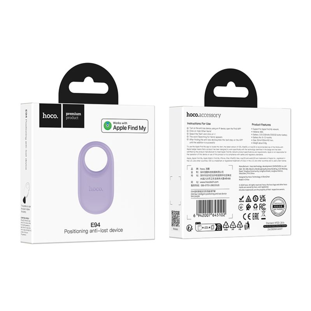 HOCO SmartTag E94 for iOS Series, Purple