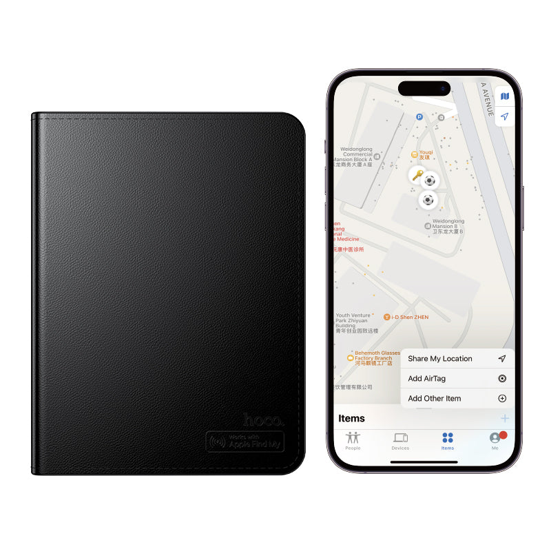 HOCO SmartTag Passport E91G за iOS Series, Черен