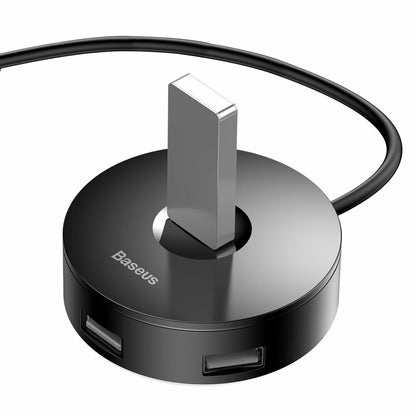 Кръгъл USB концентратор Baseus, 3 x USB-A - 1 x USB-A 3.0, 1 м, черен CAHUB-U01 CAHUB-U01