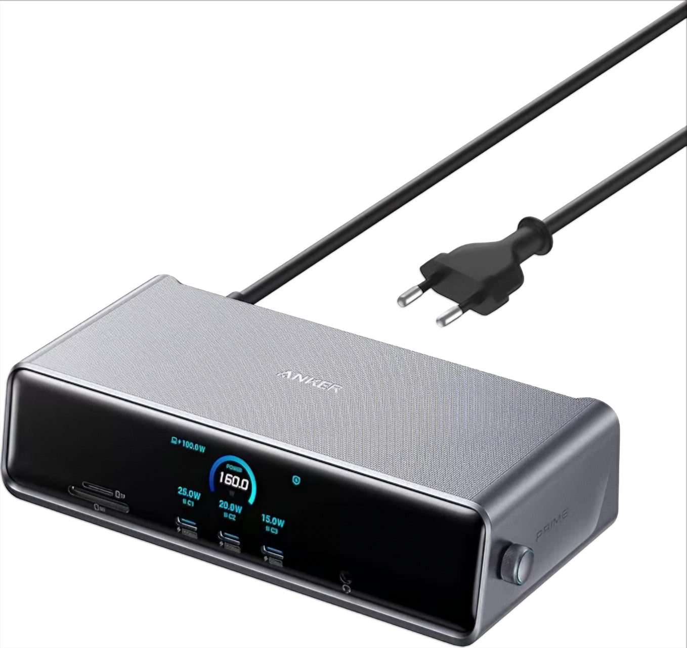 Мултифункционален хъб Anker Prime, 3 x USB-A - 4 x USB-C - 1 x Display Port - 2 x HDMI - 1 x жак 3.5 мм - 1 x RJ45 - 1 x SD - 1 x microSD, Сив A83B33A1