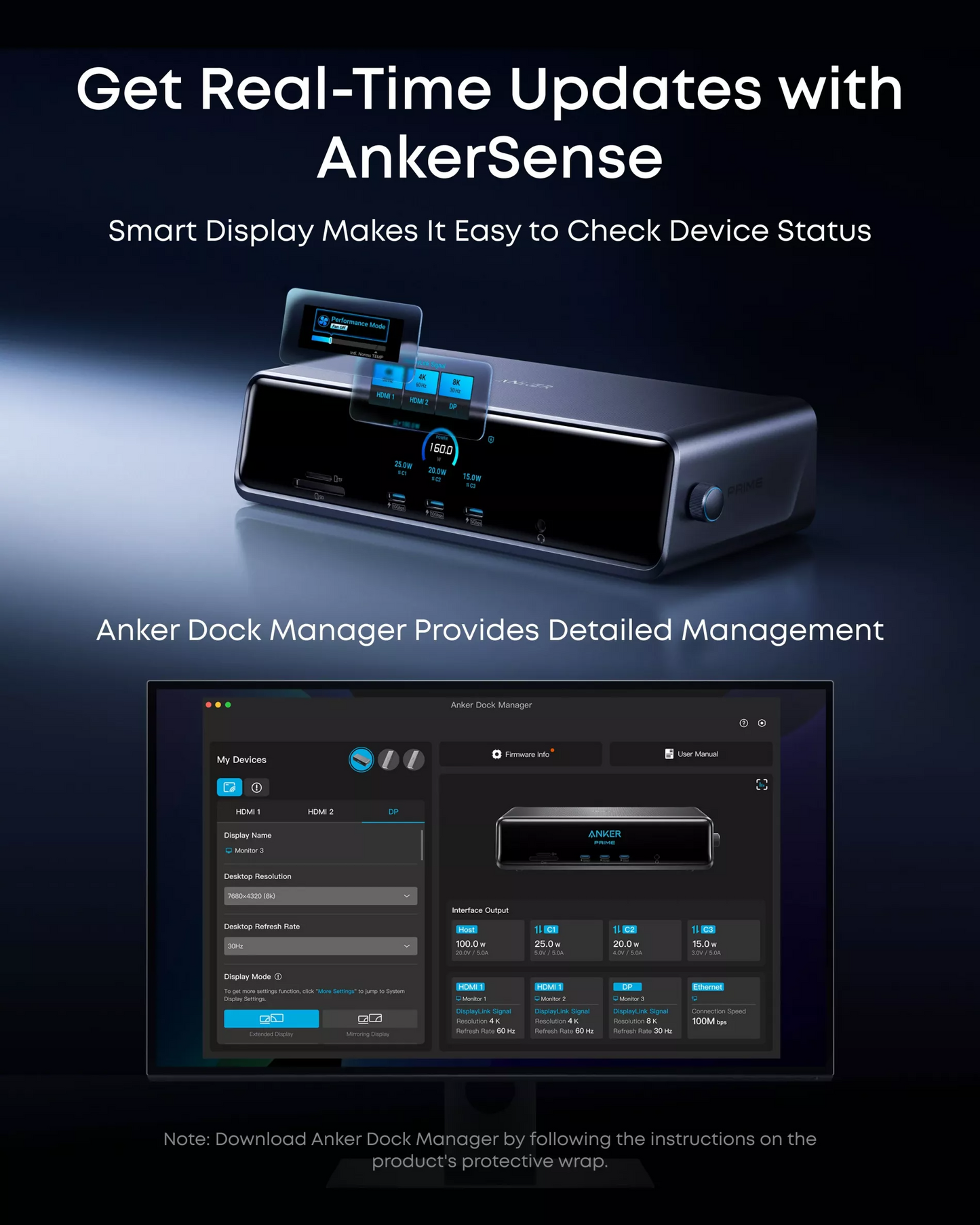 Мултифункционален хъб Anker Prime, 3 x USB-A - 4 x USB-C - 1 x Display Port - 2 x HDMI - 1 x жак 3.5 мм - 1 x RJ45 - 1 x SD - 1 x microSD, Сив A83B33A1