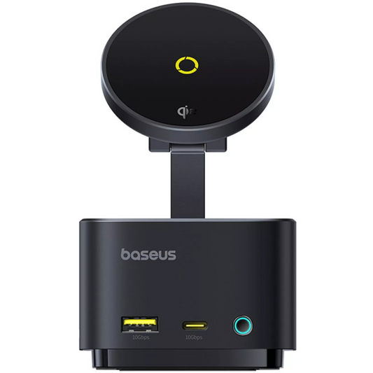 Мултифункционален хъб Baseus MagPro II 7в1, 1 x USB-A - 2 x USB-C - 1 x HDMI - 1 x QI - 1 x SD - 1 x microSD, Черен Ресилиран B00072900121-00