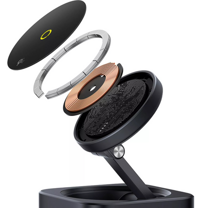 Мултифункционален хъб Baseus MagPro II 7в1, 1 x USB-A - 2 x USB-C - 1 x HDMI - 1 x QI - 1 x SD - 1 x microSD, Черен Ресилиран B00072900121-00