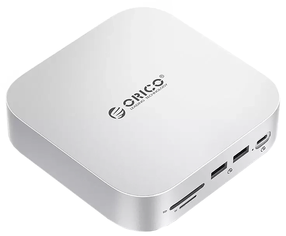 Мултифункционален хъб Orico MiniLink M48PR за Apple Mac Mini M4, 9в1, Сребрист