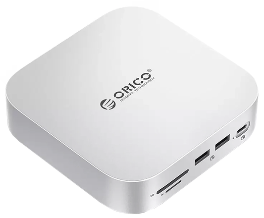 Мултифункционален хъб Orico MiniLink M48PR за Apple Mac Mini M4, 9в1, Сребрист