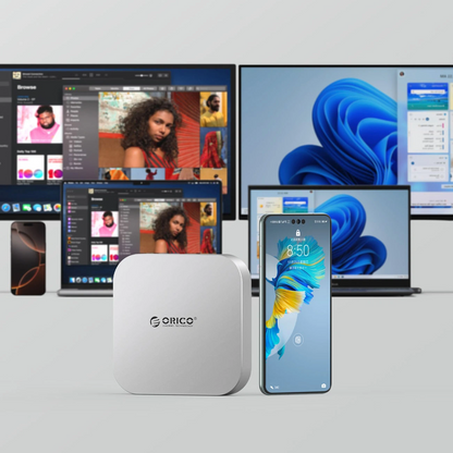 Мултифункционален хъб Orico MiniLink M49P за Apple Mac Mini M4, 9в1, Сребрист