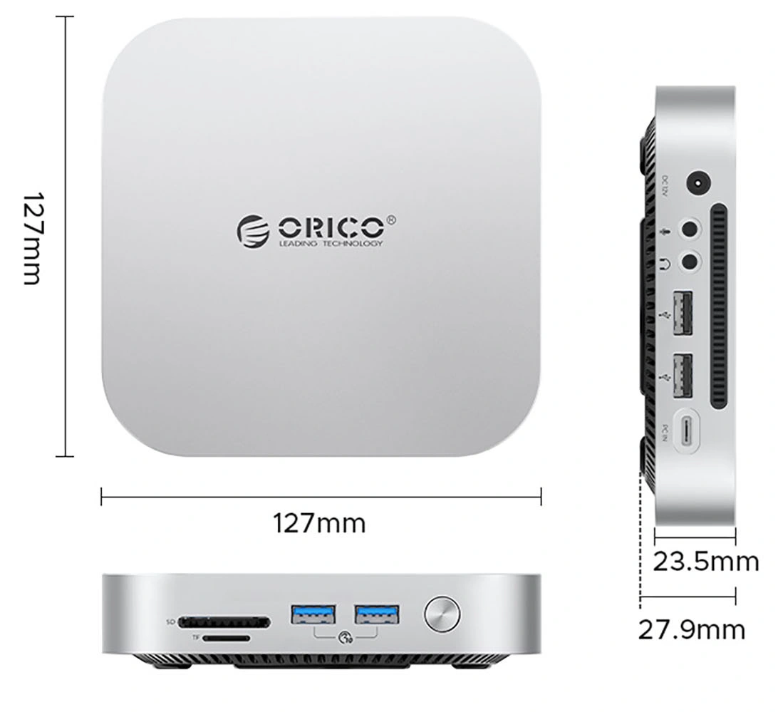 Мултифункционален хъб Orico MiniLink M49P за Apple Mac Mini M4, 9в1, Сребрист