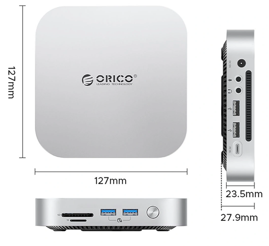 Мултифункционален хъб Orico MiniLink M49P за Apple Mac Mini M4, 9в1, Сребрист