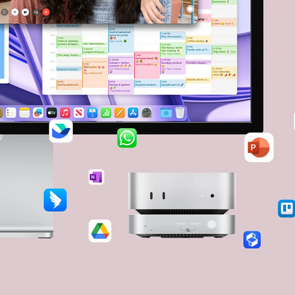 Мултифункционален хъб Orico MiniLink M49P за Apple Mac Mini M4, 9в1, Сребрист