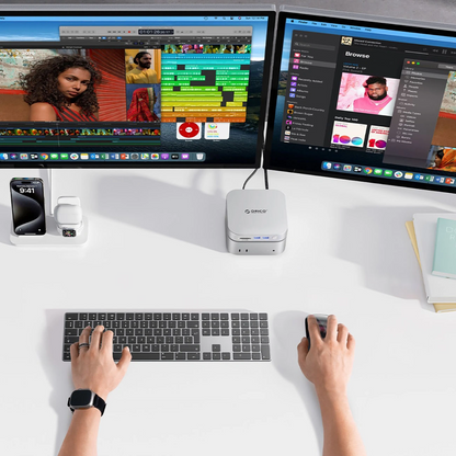Мултифункционален хъб Orico MiniLink M49P за Apple Mac Mini M4, 9в1, Сребрист