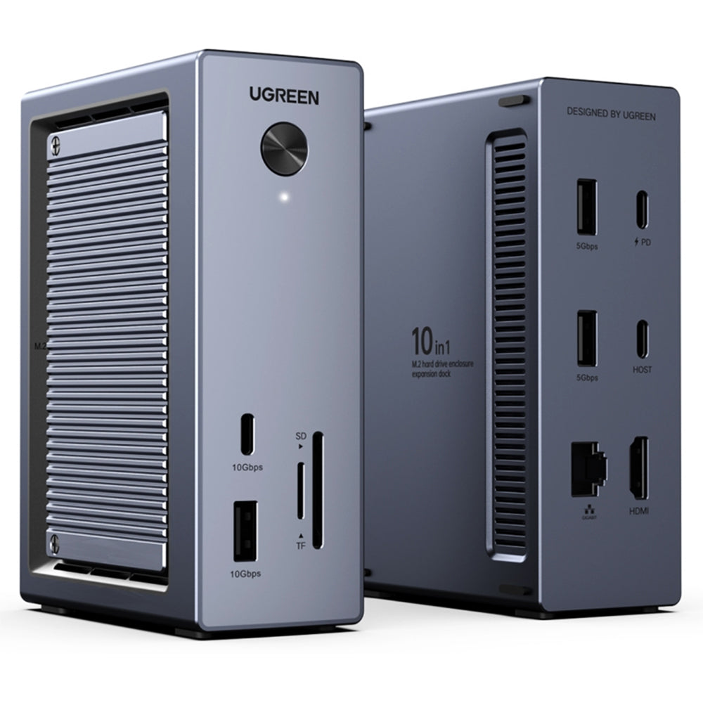 Мултифункционален хъб UGREEN CM923 (55735), 10в1, Сив