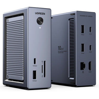 Мултифункционален хъб UGREEN CM923 (55735), 10в1, Сив