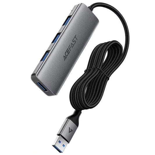 USB хъб Acefast J17, 4в1, Сив