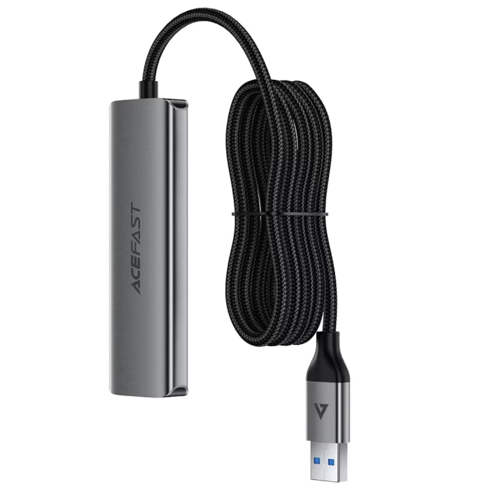 USB хъб Acefast J17, 4в1, Сив