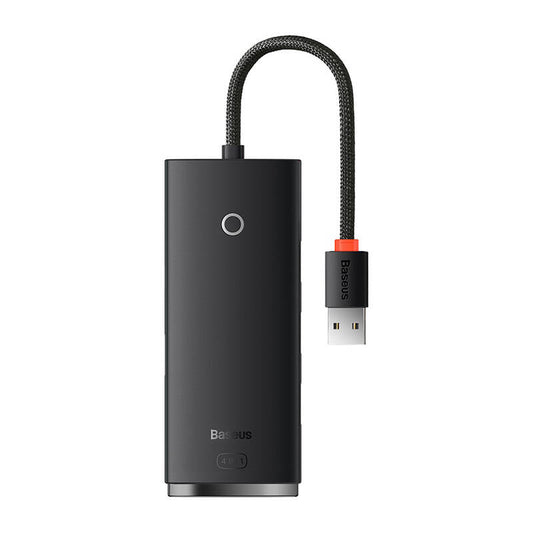 Baseus Lite USB концентратор, 4 x USB-A 3.0 - 1 x USB-C, 0,25 м, черен WKQXX030001 