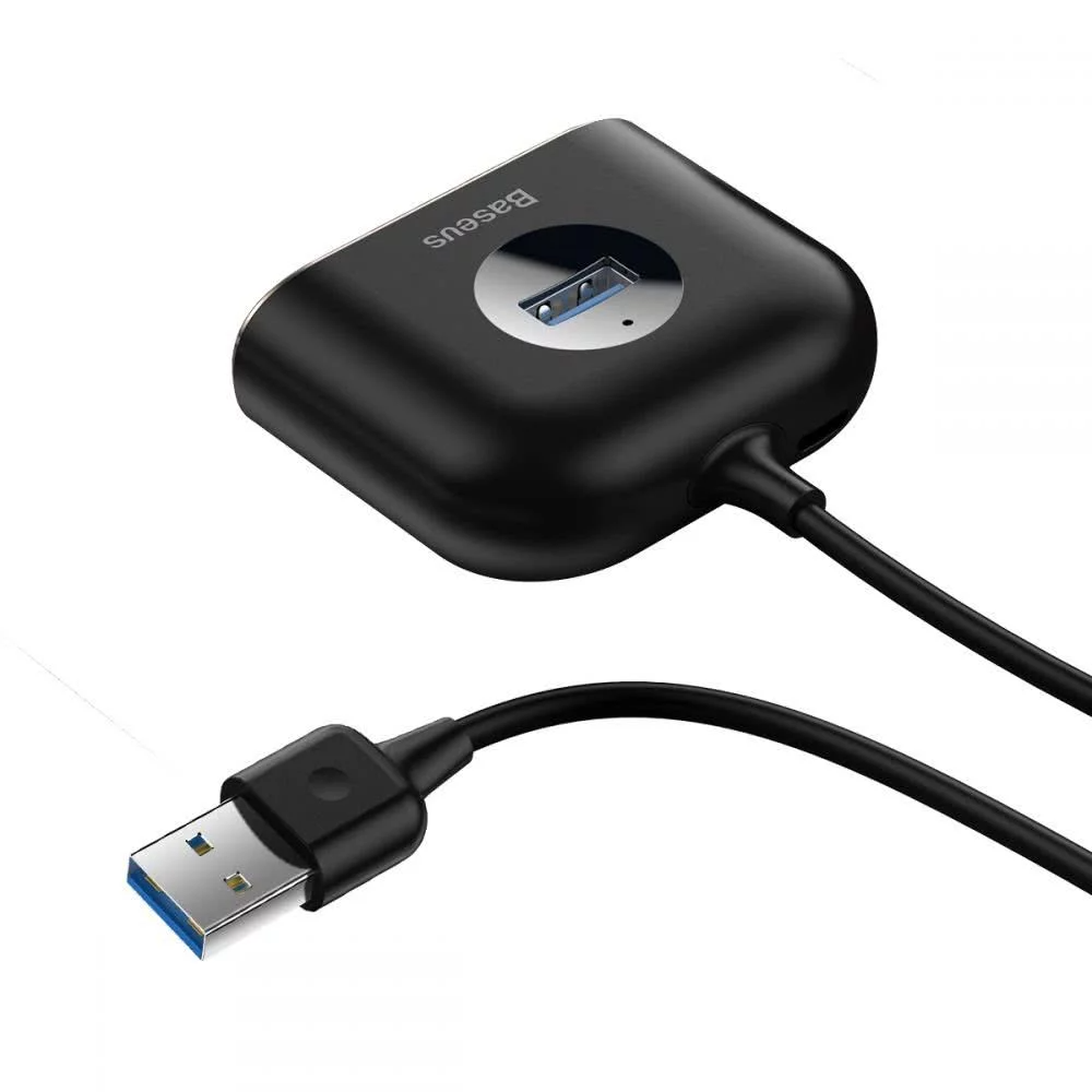Baseus Square USB Hub, 1 x USB-A 3.0 - 3 x USB-A, Black CAHUB-AY01