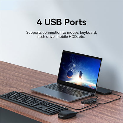 Baseus UltraJoy USB концентратор, 4 x USB-A 3.0, 1 м, черен B0005280B111-03 