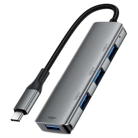 Hub USB-C Acefast J15, 4в1, Сив