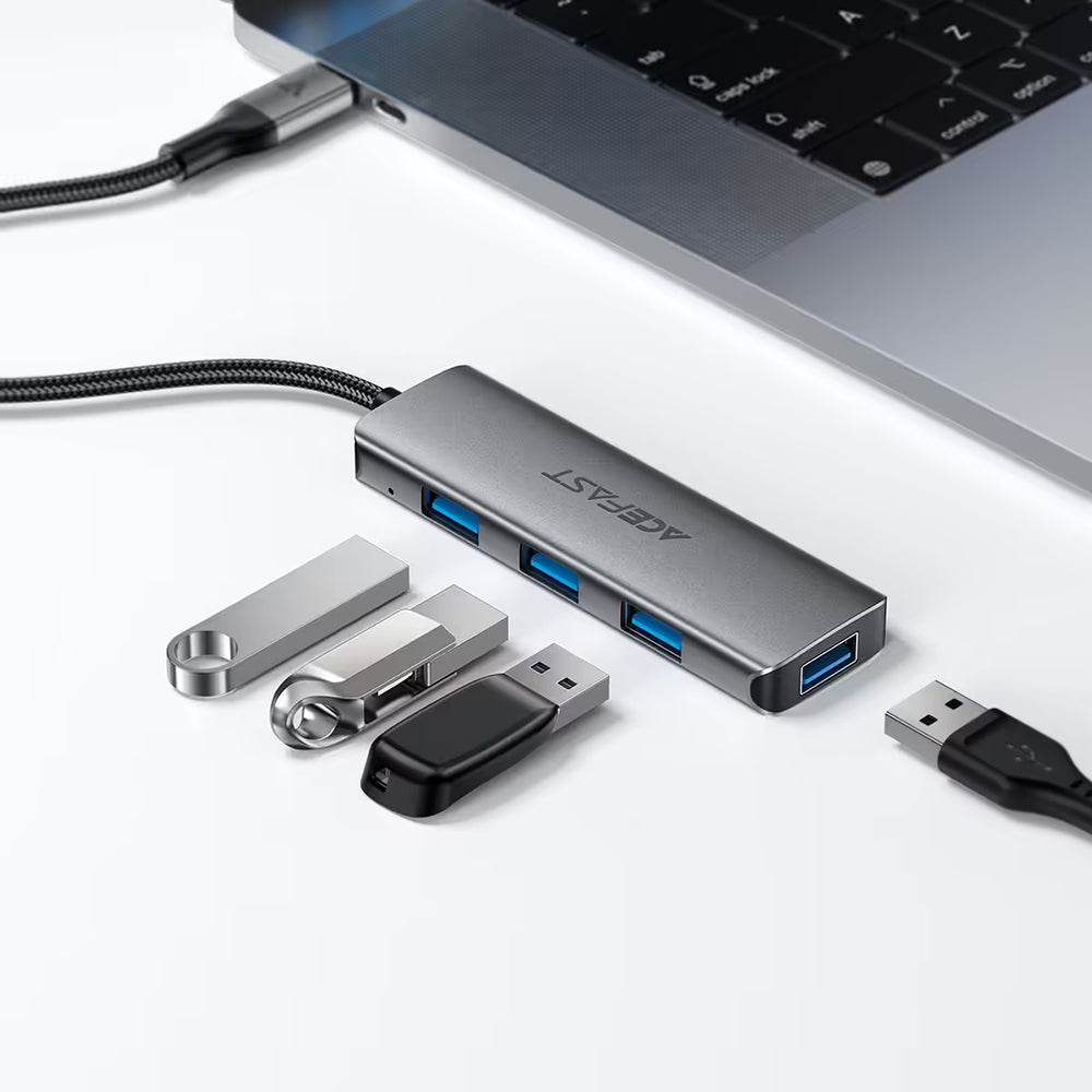 Hub USB-C Acefast J15, 4в1, Сив