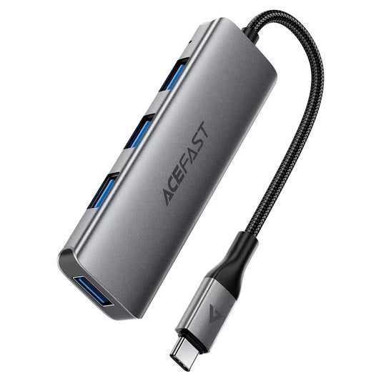 Hub USB-C Acefast J15, 4в1, Сив