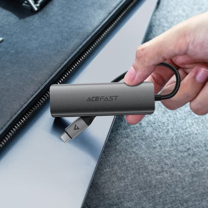 Hub USB-C Acefast J15, 4в1, Сив