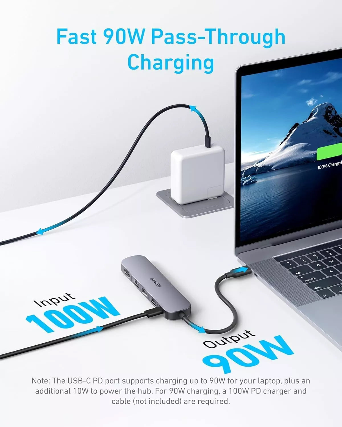 Hub USB-C Anker, 2 x USB-A - 1 x USB-A 3.0 - 1 x USB-C - 1 x HDMI, Сив A8357HA0