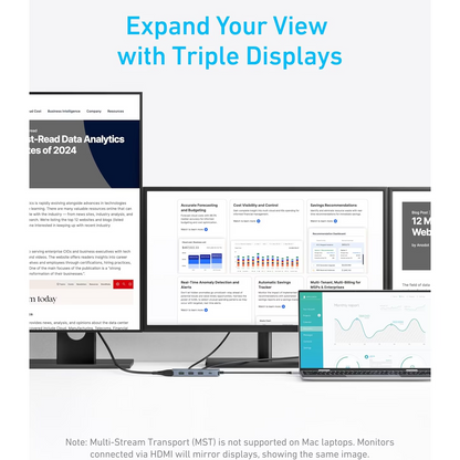 Hub USB-C Anker, 3 x USB-A 3.0 - 2 x USB-C - 2 x HDMI - 1 x VGA, Сив A83790A2