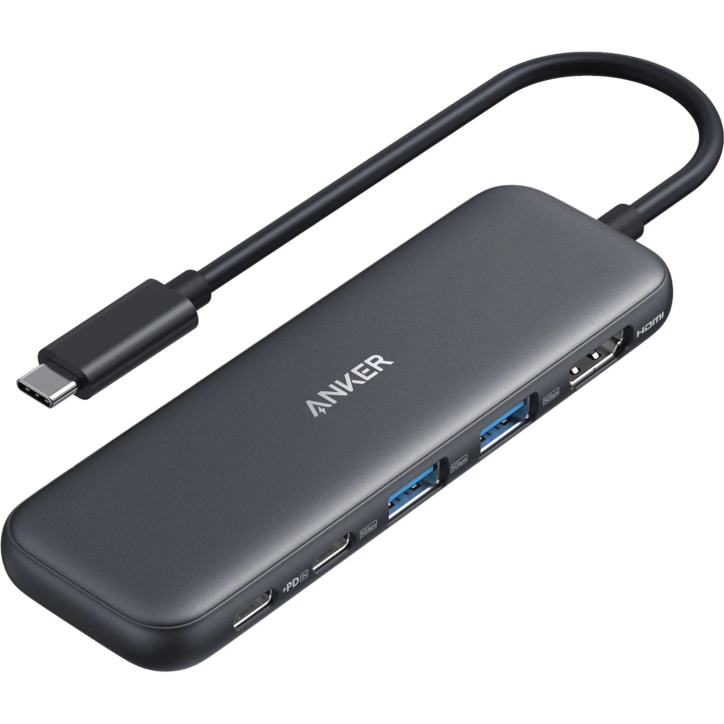 Hub USB-C Anker 332, 2 x USB-A - 2 x USB-C - 1 x HDMI, Сив A8355H11