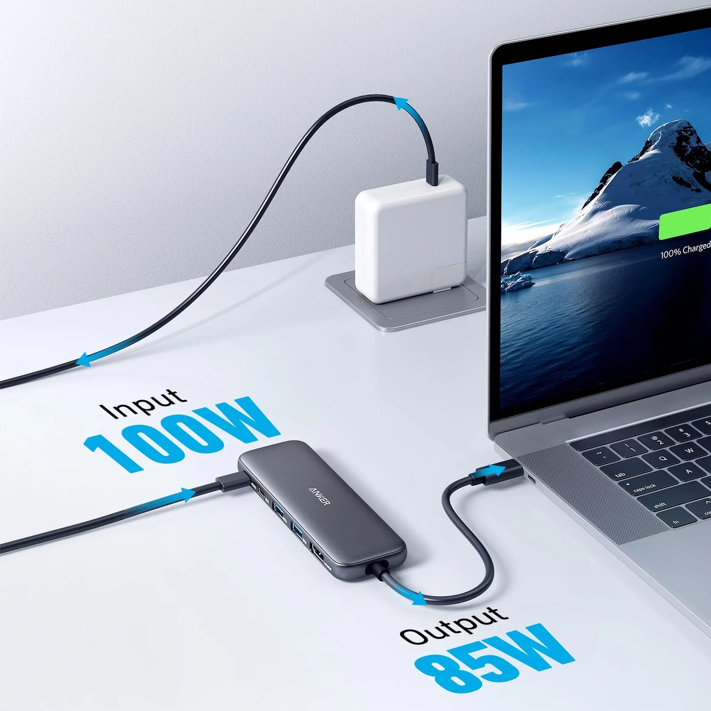 Hub USB-C Anker 332, 2 x USB-A - 2 x USB-C - 1 x HDMI, Сив A8355H11