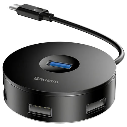 Baseus AirJoy USB-C концентратор, 3 x USB-A - 1 x USB-A 3.0, черен CAHUB-G01 CAHUB-G01 