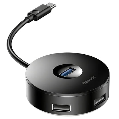 Baseus AirJoy USB-C концентратор, 3 x USB-A - 1 x USB-A 3.0, черен CAHUB-G01 CAHUB-G01 