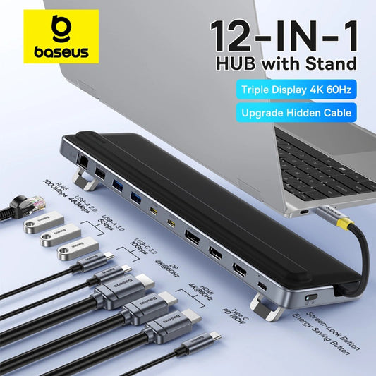 Hub USB-C Baseus EliteJoy EH3, 12in1, Сив B00051300111-00