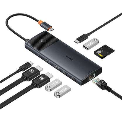 Hub USB-C Baseus Gleam II, 10in1, Черен B0114200