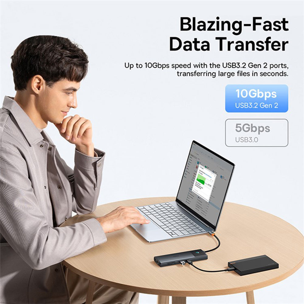 Hub USB-C Baseus Gleam II, 10in1, Черен B0114200