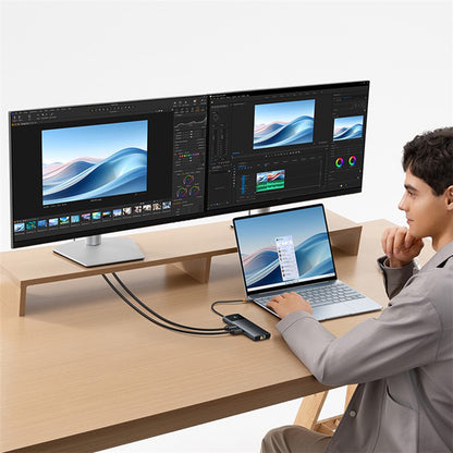 Hub USB-C Baseus Gleam II, 10in1, Черен B0114200