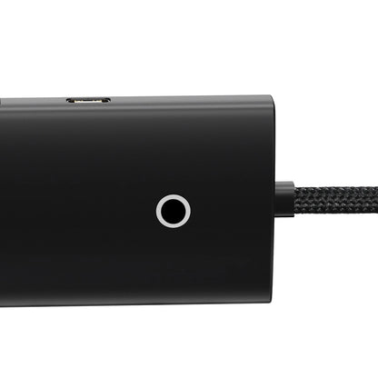 Baseus Lite USB-C концентратор, 4 x USB-A 3.0 - 1 x USB-C, 1 м, черен WKQXX030401 