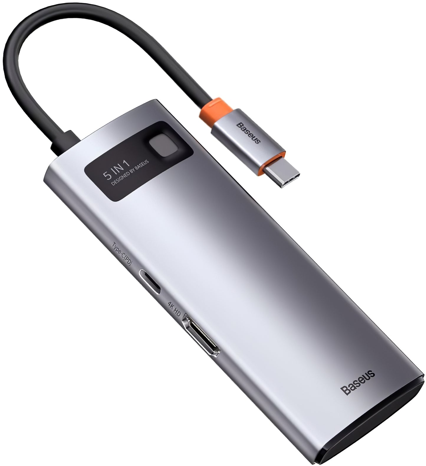 USB-C концентратор Baseus Metal Gleam, 3 x USB-A - 1 x USB-C - 1 x HDMI, сив WKWG020013 